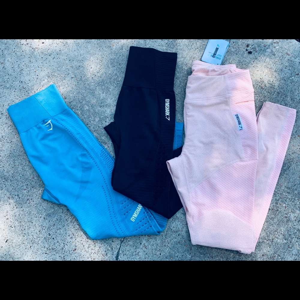 New GymShark Energy + Seamless Black Leggings Sz.M